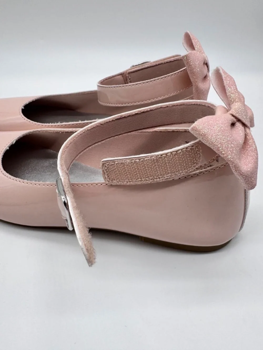 Rachel Shoes Janet Blush Pink Patent Mary Jane Bow Flats Size 3M NWOT